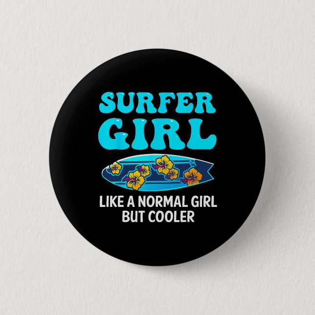 Beste Surf-Kunst für Mädchen Frauen Strand Surfer  Button (Vorderseite)