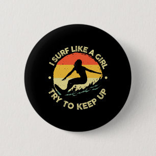 Beste Surfkunst für Mädchen Frauen Strand Surfer S Button