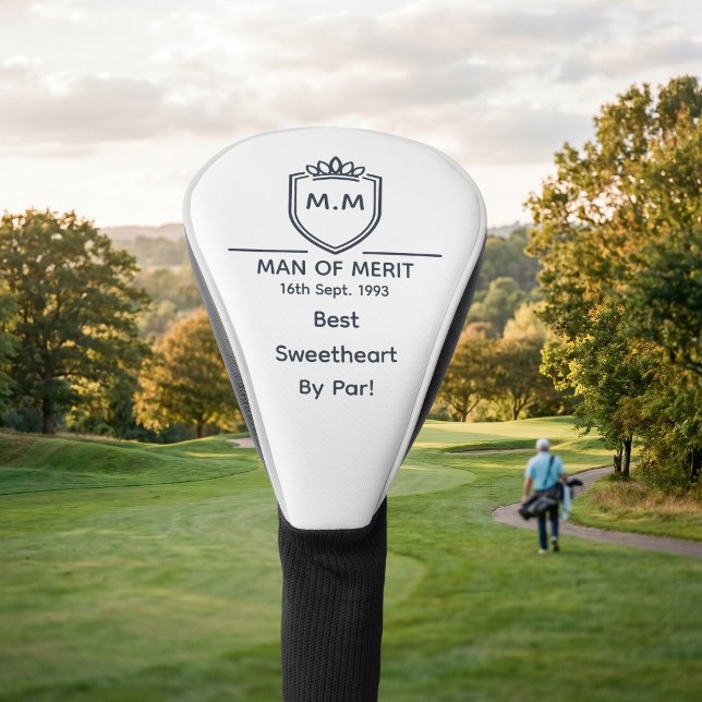 Beste Süße Monogramm Anfangsbuchstaben Mann Der Ve Golf Headcover (Sweetheart golf club cover)