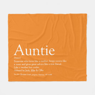 Beste Tante Auntie Definition Orange Spaß Fleecedecke
