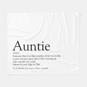 Beste Tante Auntie Definition Schwarz-Weiß Spaß Fleecedecke
