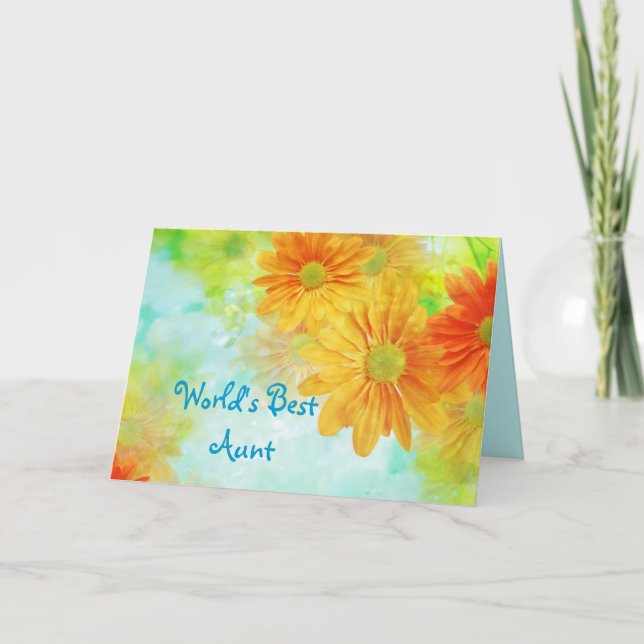 Beste Tante Daisy Floral Karte (Vorderseite)