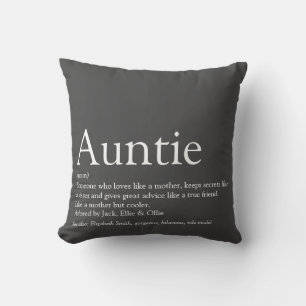 Beste Tante der Welt Definition Grau Kissen