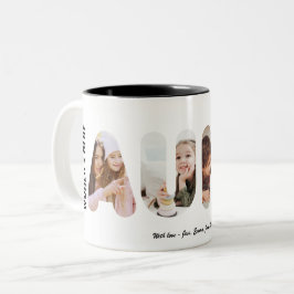 Beste Tante der Welt, individuelles Wort-Foto-Coll Zweifarbige Tasse