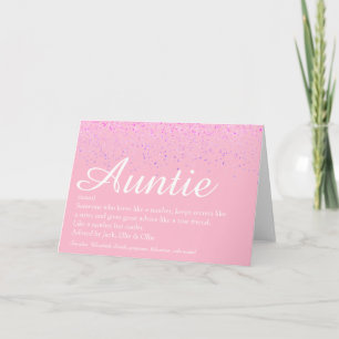 Beste Tante der Welt Tante Definition Schrift Rosa Karte