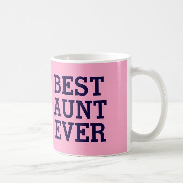 Beste Tante Ever Pink und schwarzes V03 Tasse (Rechts)