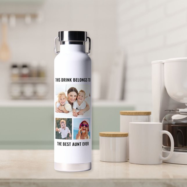 Beste Tante je 3 Foto Trinkflasche (Von Creator hochgeladen)