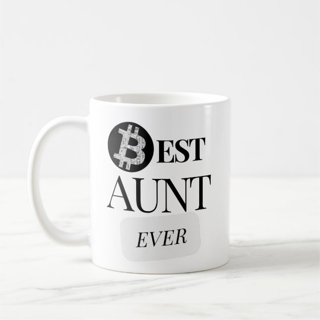 Beste Tante je Bitcoin Krypto Kryptowährung Kaffeetasse (Links)