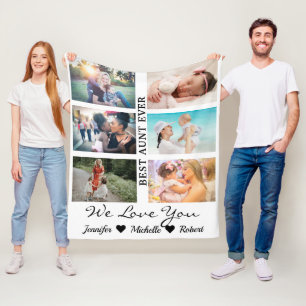Beste Tante je Custom 6 Foto Collage Neffe Fleecedecke