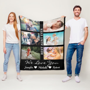 Beste Tante je Custom 6 Foto Collage Neffe Fleecedecke
