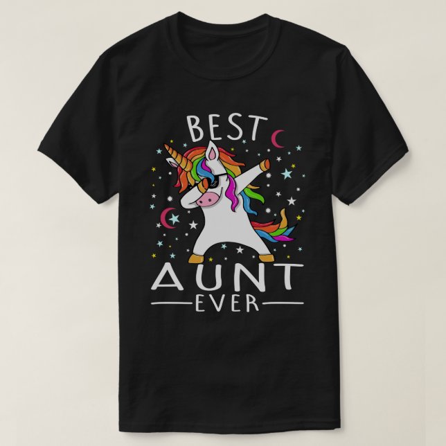 Beste Tante je Dabbing Einhorn T-Shirt (Design vorne)