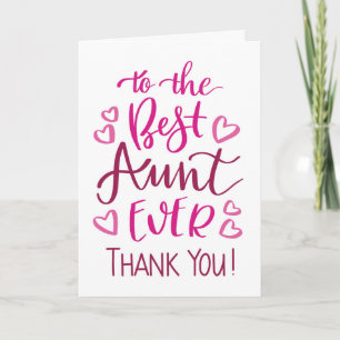 Beste Tante je Danke, Typografie in Pink Karte