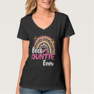 Beste Tante je Funny Pink Leopard Regenbogenmutter T-Shirt