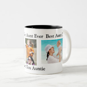 Beste Tante je   PERSONALISIERTES FOTO Zweifarbige Tasse