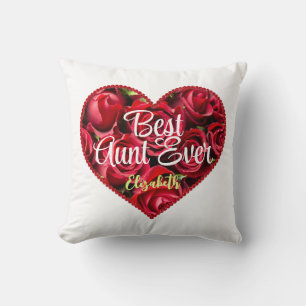 Beste Tante je Rotes Herz Einzigartige Typografie Kissen