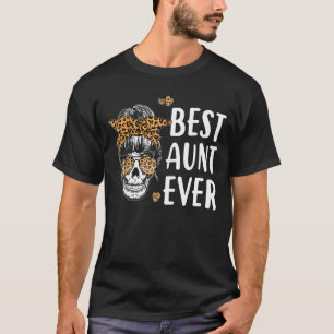 Beste Tante je Skull Leopard Tante Muttertag T-Shirt