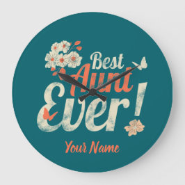 Beste Tante je Vintage Tante Geburtstagsmutter Große Wanduhr