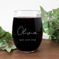 Beste Tante je White Script Monogram