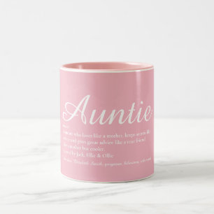 Beste Tante, Tante Definitions-Skript Mädchen Rosa Zweifarbige Tasse