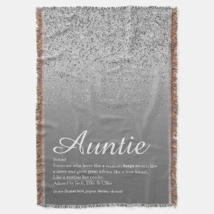 Beste Tante Tuntie Definition Silver Glitzer Decke