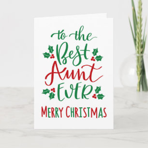 Beste Tante überhaupt Frohe Weihnachten Typografie Karte