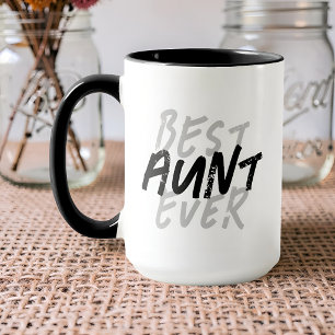 Beste Tante überhaupt Moderne Schwarz-Weiß-Grunge Tasse