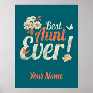 Beste Tante überhaupt Vintage-Tante Geburtstag Pat Poster
