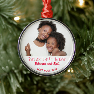 Beste Tante Uncle Jeden Personalisierten Foto Weih Ornament Aus Metall