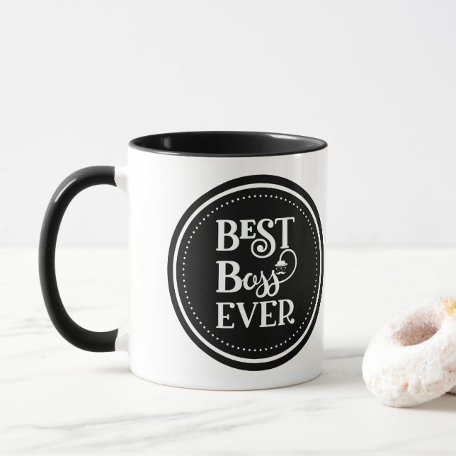 Beste Tasse für Boss je zwei Tonen Kaffee (Mit Donut)
