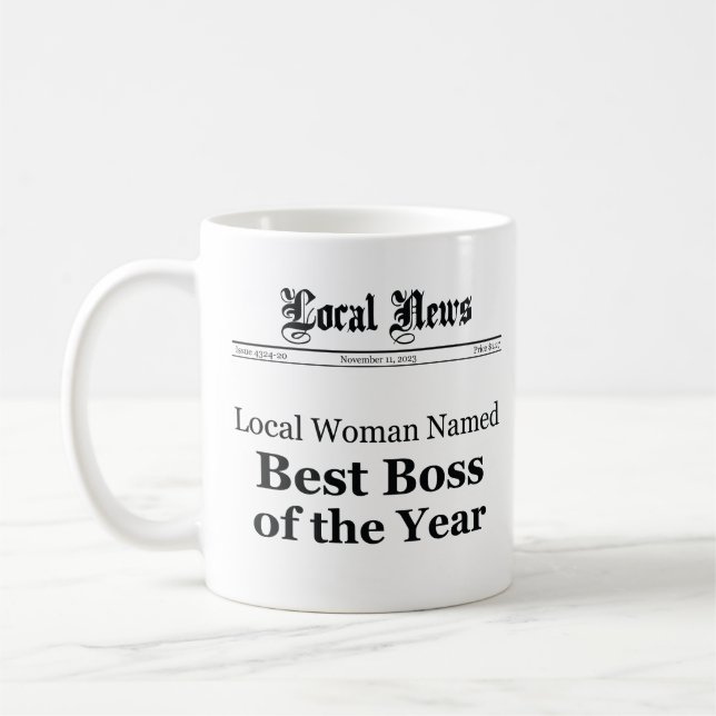 Beste Tasse für den Boss des Jahres - Frau (Links)