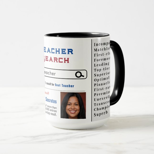Beste Teacher Custom Best Search Geschenkidee Tass Tasse (VorderseiteRechts)