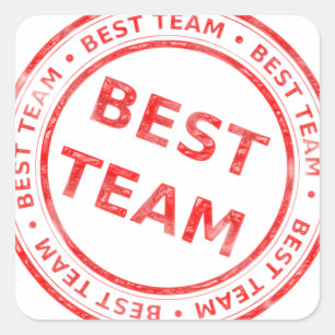 Beste Team-Briefmarke - Preis, erster, Meister, Quadratischer Aufkleber
