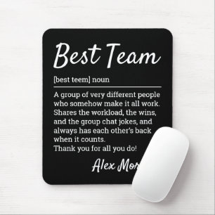 Beste Team-Definition Würdigung Danke Schwarz Mousepad