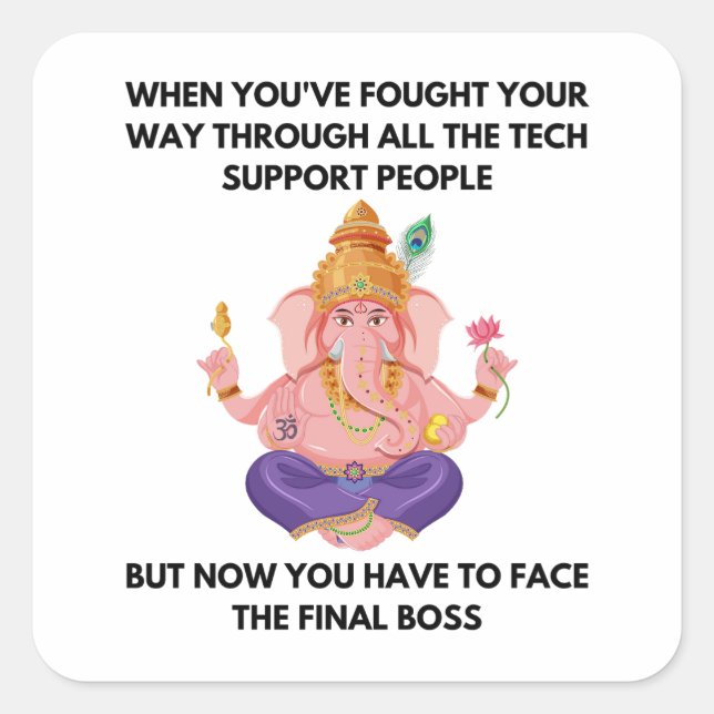 Beste Technologie-Unterstützung Quadratischer Aufkleber (Vorderseite)