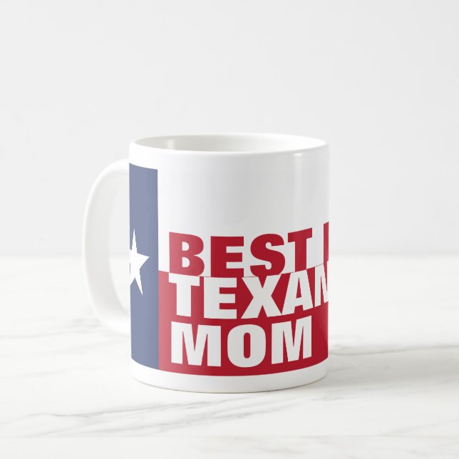 Beste TEXAN-MAMA je Kaffeetasse (Vorderseite Links)