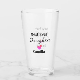Beste Tochter gibt Namen Papa Mutter Tochter Tag l Glas