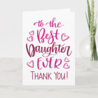 Beste Tochter je Danke Typografie in Rosa