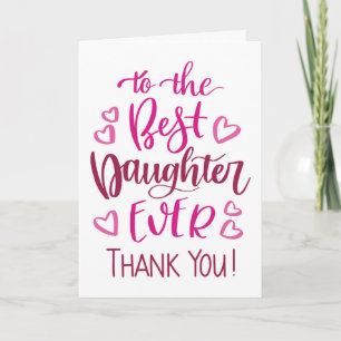 Beste Tochter je Danke Typografie in Rosa Karte