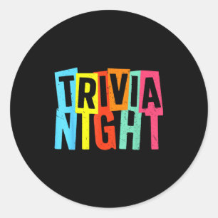 Beste Trivia-Nacht-Kunst für Männer Frauen Trivia- Runder Aufkleber