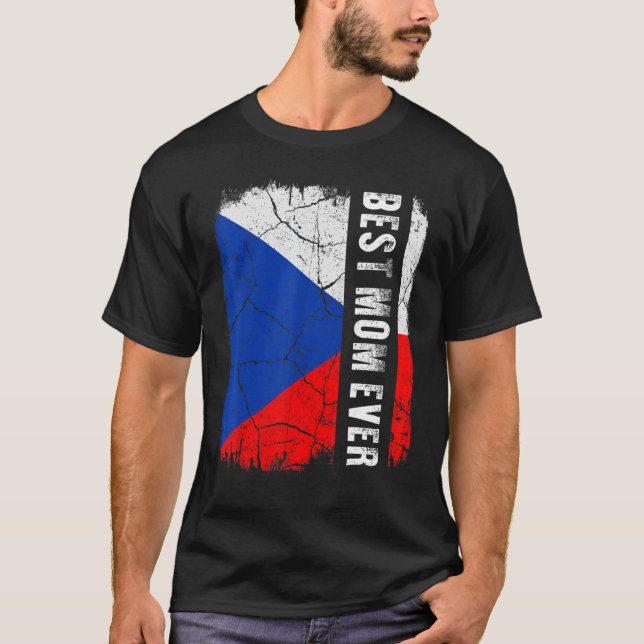 Beste tschechische Mama je tschechische Flaggenmut T-Shirt (Vorderseite)