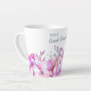 Beste Urgroßmutter überhaupt und rosa Blumenrand Milchtasse