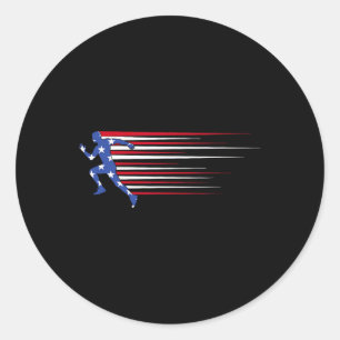 Beste USA Amerikanische Flagge Leichtathletik-Gesc Runder Aufkleber