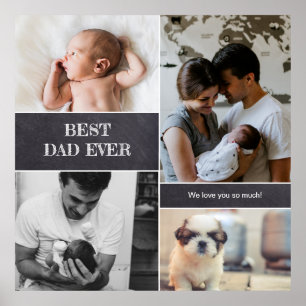 Beste Vater-Chalkboard-benutzerdefinierte Foto Poster