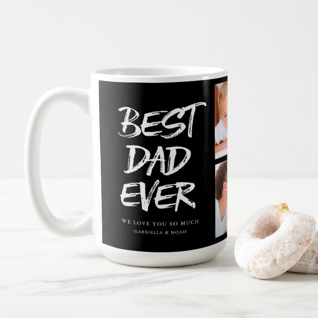 Beste Vater-Collage in Handschrift Tasse (Mit Donut)