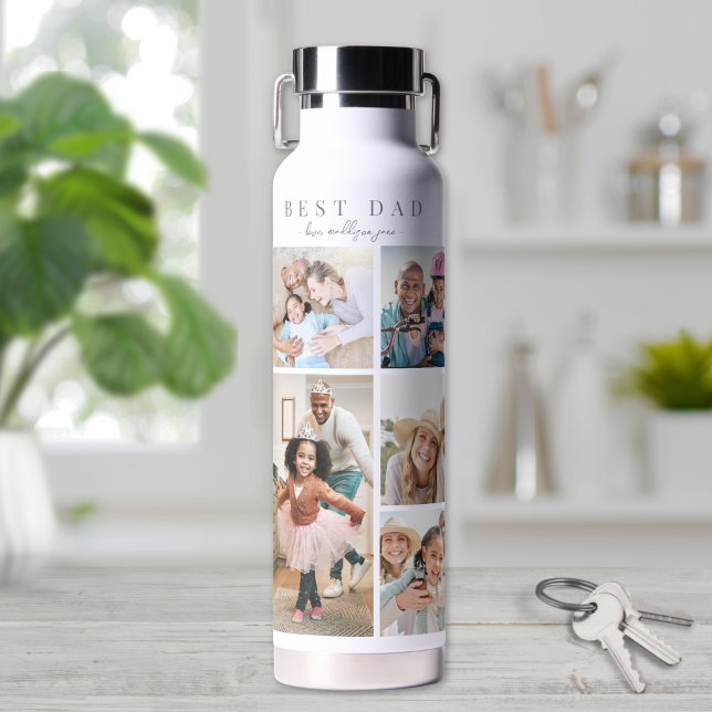 Beste Vater-FotoCollage Trinkflasche (Best Dad Photo Collage Water Bottle)