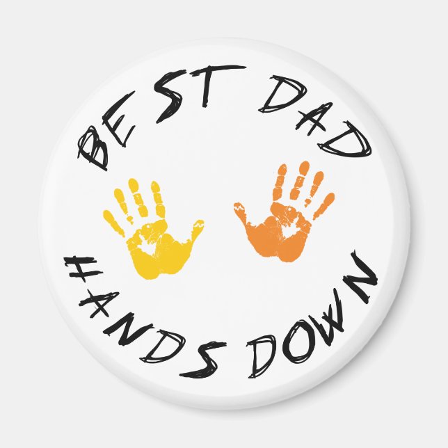 Beste Vater-Hands-Down-Geschenke Magnet (Vorne)