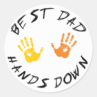Beste Vater-Hands-Down-Geschenke Runder Aufkleber