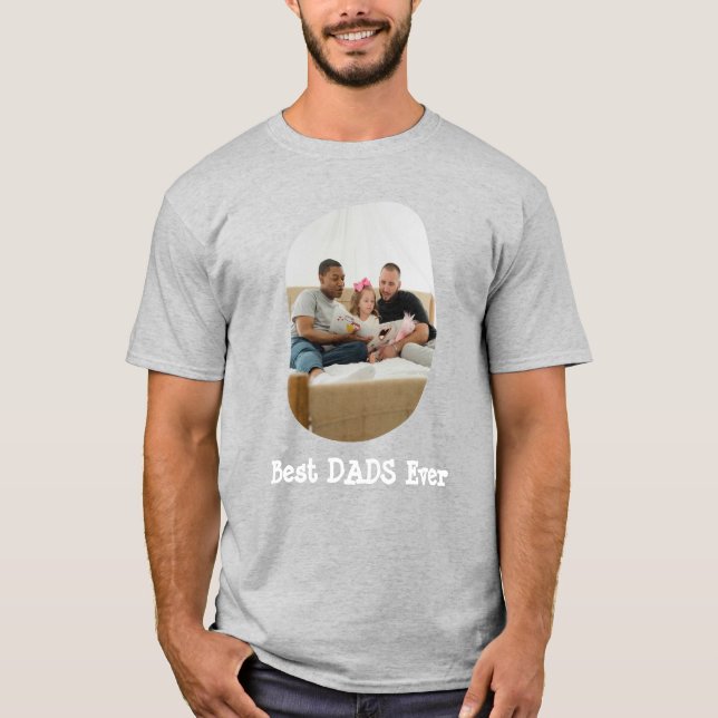 Beste VATER je LGBTQ laden Ihr Foto hoch T-Shirt (Vorderseite)