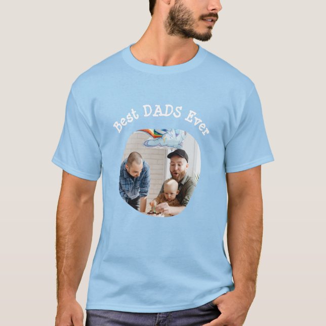Beste VATER je LGBTQ laden Ihr quadratisches Foto  T-Shirt (Vorderseite)