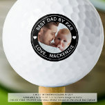 BESTE VATER NACH PAR Foto Personalisierte benutzer Golfball<br><div class="desc">Erstellen Sie einen einzigartigen, personalisierten Foto-Golfball für den Golfer-Vater mit dem editierbaren lustigen Titel BEST VATER BY PAR und Ihrem eigenen Text in Weiß mit einer bearbeitbaren schwarzen Hintergrundfarbe. Das Beispiel wird in schwarz mit weißem Text angezeigt. ÄNDERUNGEN: Ändern Sie die schwarze Hintergrundfarbe oder Textfarbe, indem Sie im Bereich PERSONALISIEREN...</div>